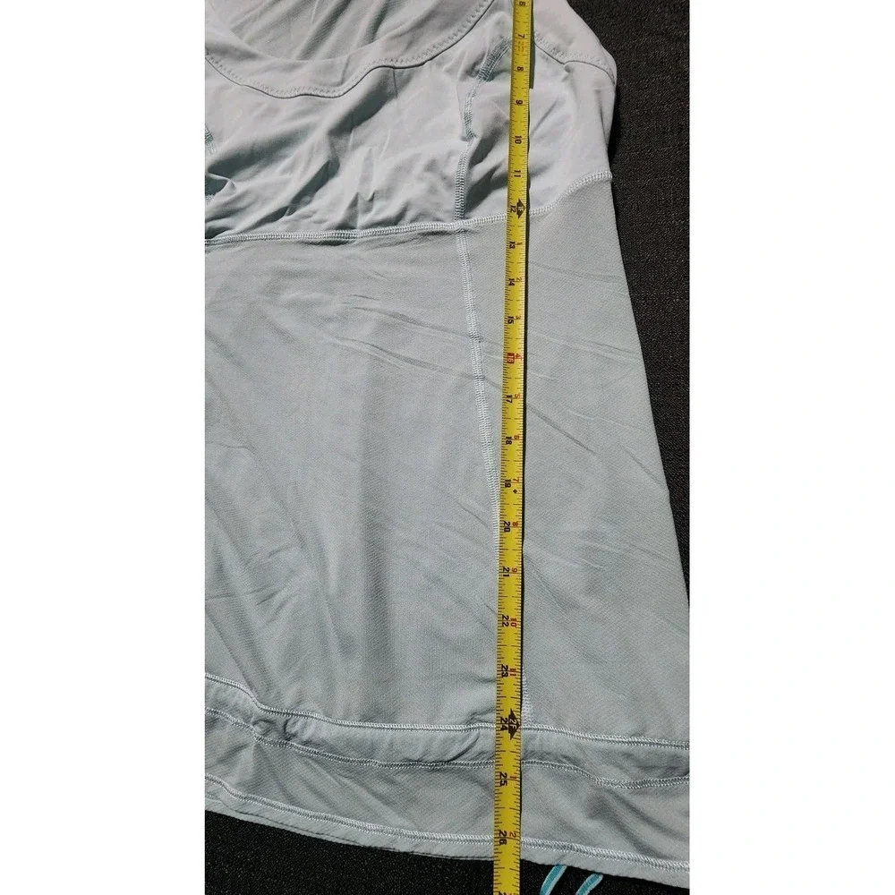 Lululemon Run Ta Ta Topper Tank Blue Aquamarine Drawstring Hem Cinch Waist Sz 12